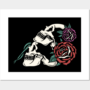 Skull and Rose Posters and Art